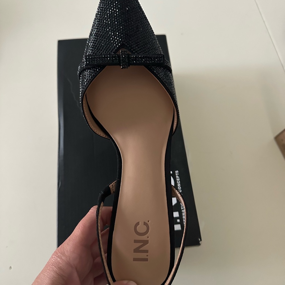 Brand New! INC International Concepts Women's Black Slingback Heels